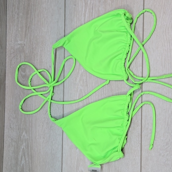 NWOT Good American Women Chartreuse Bikini Top swim sz 5/2XL - Picture 2 of 9